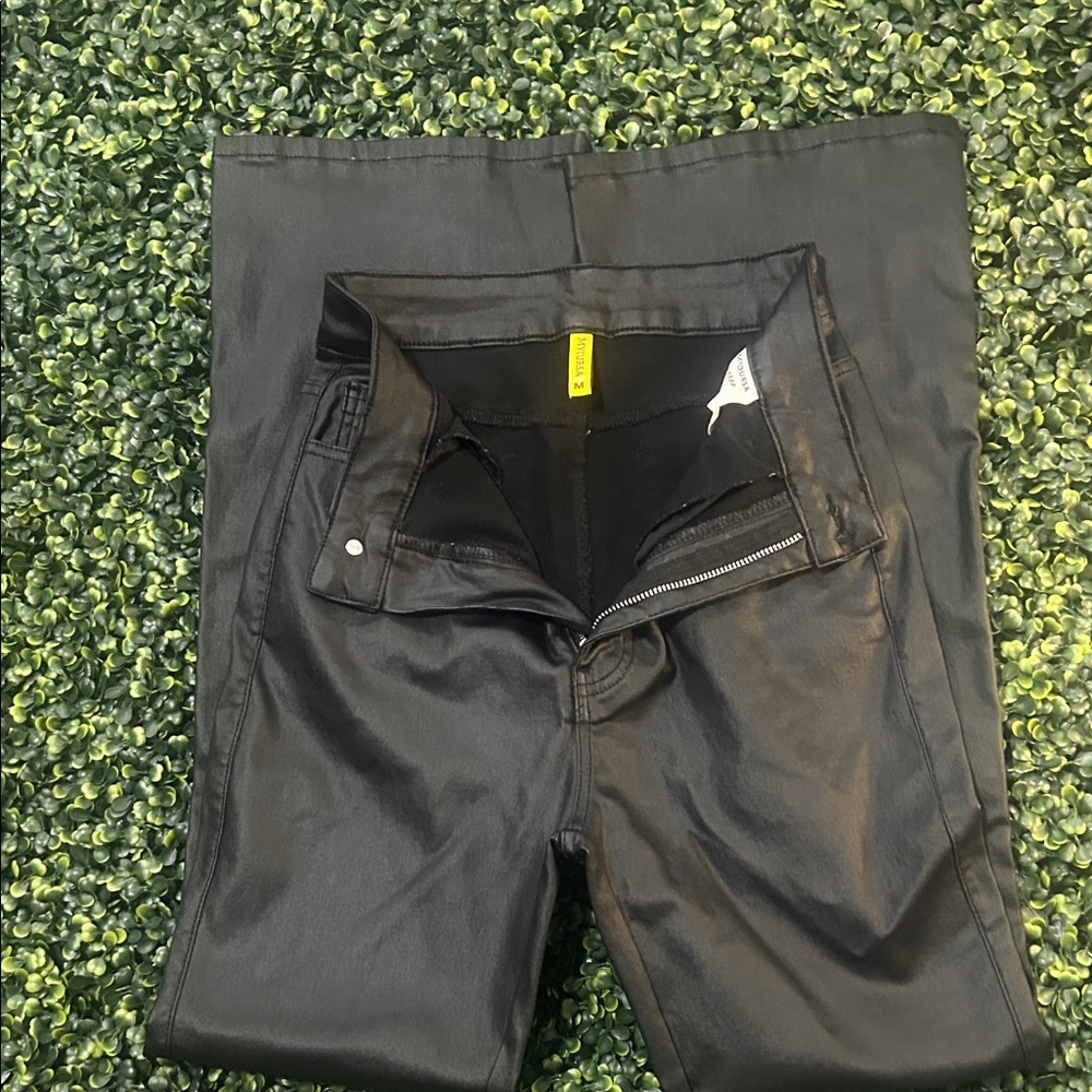 Women’s Black Boot Cut Faux Leather Pants